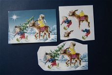 nr.114 KERST 3d losse knipplaatjes. Kids / ezeltje