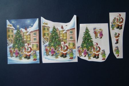 nr.115 KERST 3d losse knipplaatjes. kerstman en kids - 1