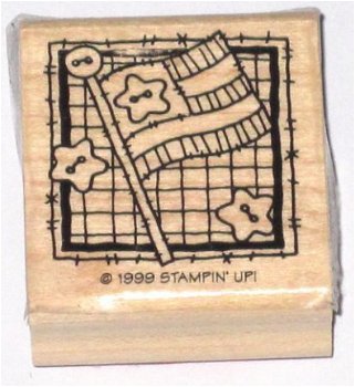 NIEUW Stempel vlag met sterren van Stampin Up - 1