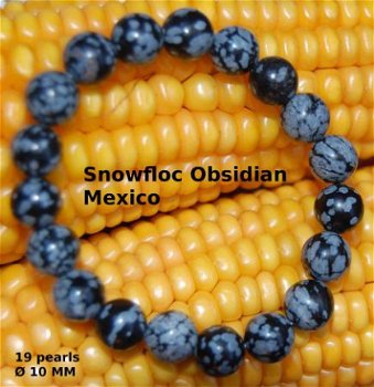 Snowflake Obsidian bracelet Armband #1 - 1