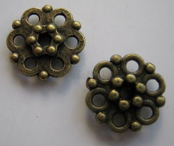 tibetaans zilveren spacers 21 brons - 11 x 11 mm