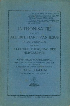 Intronisatie van het Allerh. Hart van Jezus in de woningen - nr. 1