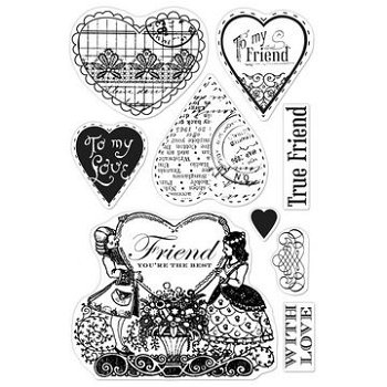 NIEUW Clear Stamps Kissing Booth Friend van Basic Grey - 1