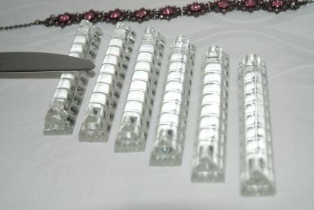 * 6 kristal heldere oude messenleggers * mooi op tafel - 1
