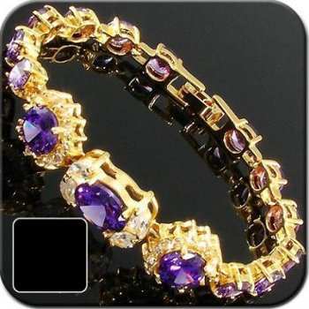 MOOIE (GOLD PLATED) AMETHYST ARMBAND - 1