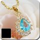 (GOLD PLATED) ZWITSERS BLAUW SAFFIER KETTING - 1 - Thumbnail