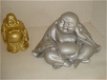 2 boeddha beeldjes 1x goud 11 cm 1x zilver12 br 19 hoog - 1 - Thumbnail