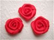 Groot satijnen roosje ~ 20 mm ~ Rood - 1 - Thumbnail