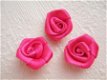 Groot satijnen roosje ~ 20 mm ~ Fuchsia roze - 1 - Thumbnail