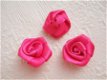 Groot satijnen roosje ~ 20 mm ~ Fuchsia roze - 2 - Thumbnail