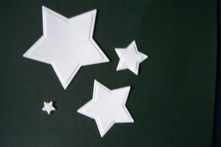 nr.35 KERST Stans / opleg, setje sterren wit - 1