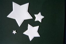 nr.35 KERST Stans / opleg, setje sterren wit