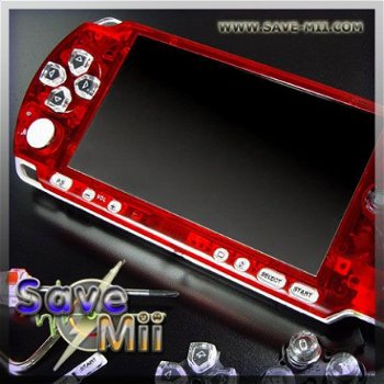 PSP3 - Faceplate (TRANSPARANT ROOD) - 1