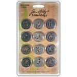 Tim Holtz idea-ology metal muse tokens - 1