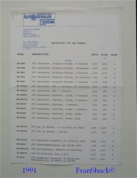 [1991] Deelprijslijst JVC Car stereo ‘91/92, (JVC Ned.) - 1