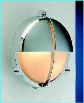 Wandlamp chroom rond half dicht - 1