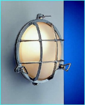 Wandlamp chroom rond stallamp scheepslamp - 1