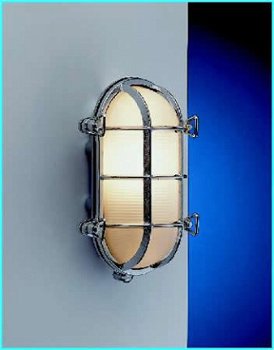 Wandlamp chroom ovaal stallamp scheepslamp - 1