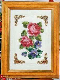 borduurpatroon 1689 rozenschilderijtje