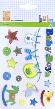 NIEUW 3D glitter Stickers ( Baby ) Boy van Cart-Us