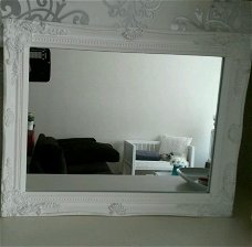 Brocante witte spiegel