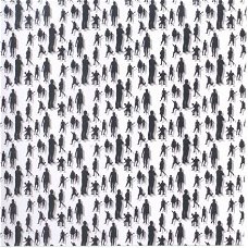 ACHTERGRONDVEL (15x15cm) --- ZWART/WIT --- Mensen / Personen