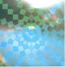 ACHTERGRONDVEL (15x15cm) -- FANTASY -- Blokken / blauw-groen