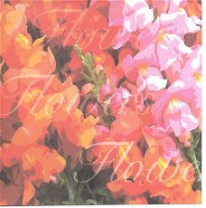 ACHTERGRONDVEL (15x15cm) --- BLOEMEN --- Flowers / rood-roze