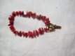 armband bloedkoraal met gouden engel hanger rood koraal - 2 - Thumbnail