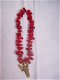 armband bloedkoraal met gouden engel hanger rood koraal - 5 - Thumbnail