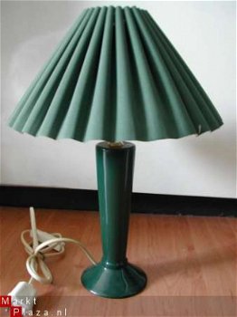 Jaren 80 lampje groen keramiek voetje Laura Asley stijl - 1