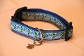 Blauwe bloemetjes halsband voor kleine hond . - 1 - Thumbnail