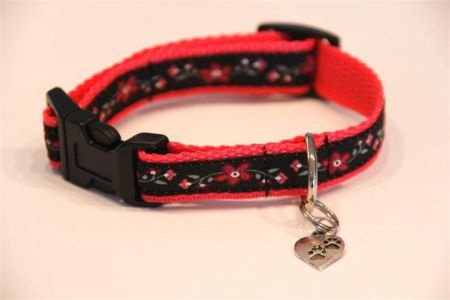 Rose met bloemetjes halsband voor kleine hond . - 1