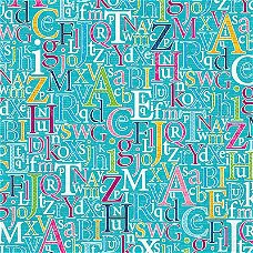 NIEUW glossy glitter papier Countdown NR 22 Alphabet DCWV