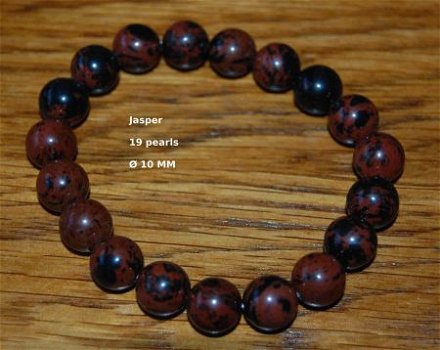 Mahogany Jasper Mahonie Jaspis bracelet elastisch Armband #9 - 1