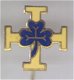 kruis met klavertje 3 Emaille speldje ( D_131 ) - 1 - Thumbnail