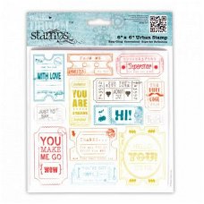 NIEUW 6X6 Inch cling Urban Stamp Ticket Stubs Papermania