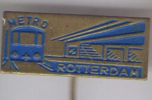 Metro Rotterdam blauw koper speldje ( F_067 ) - 1