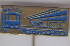 Metro Rotterdam blauw koper speldje ( F_067 )