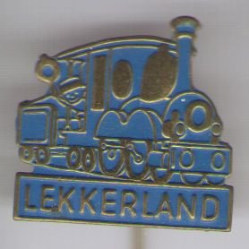 Lekkerland speelgoed trein blauw speldje ( F_084 ) - 1