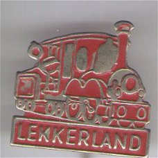Lekkerland speelgoed trein rood speldje ( F_083 )