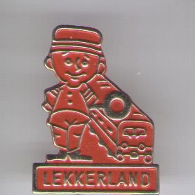 Lekkerland speelgoed trein rood speldje ( F_086) - 1