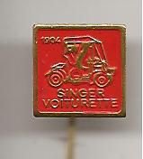 Singer Voiturette 1904 rood auto speldje ( G_026 )