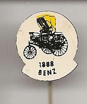 Benz 1888 geel blik auto speldje ( H_001 ) - 1
