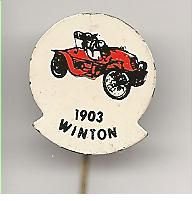 Winton 1903 rood blik auto speldje ( H_002 ) - 1