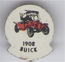 Buick 1908 rood blik auto speldje ( H_006a )