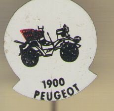 Peugeot 1900 rood blik auto speldje ( H_010 ) - 1