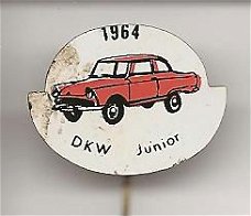 1964 DKW Junior rood blik auto speldje ( H_019 )
