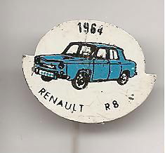1964 Renault R8 blauw blik auto speldje ( H_023 ) - 1