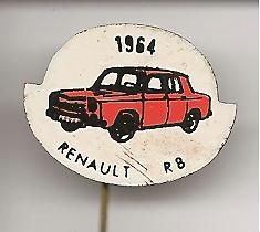 1964 Renault R8 rood blik auto speldje ( H_024 ) - 1